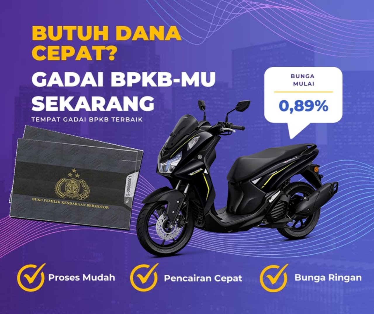 Kredit Jaminan Bpkb Motor Yamaha Lexi Std Dapat Dana Berapa? Seperti Ini Simulasinya